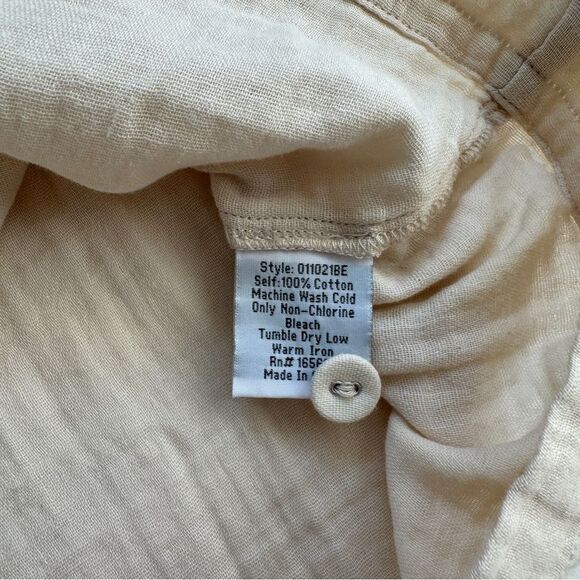 Calme by Johnny Was Button Down Shirt Shacket Double Pocket Top Size Small NWT - Picture 7 of 7